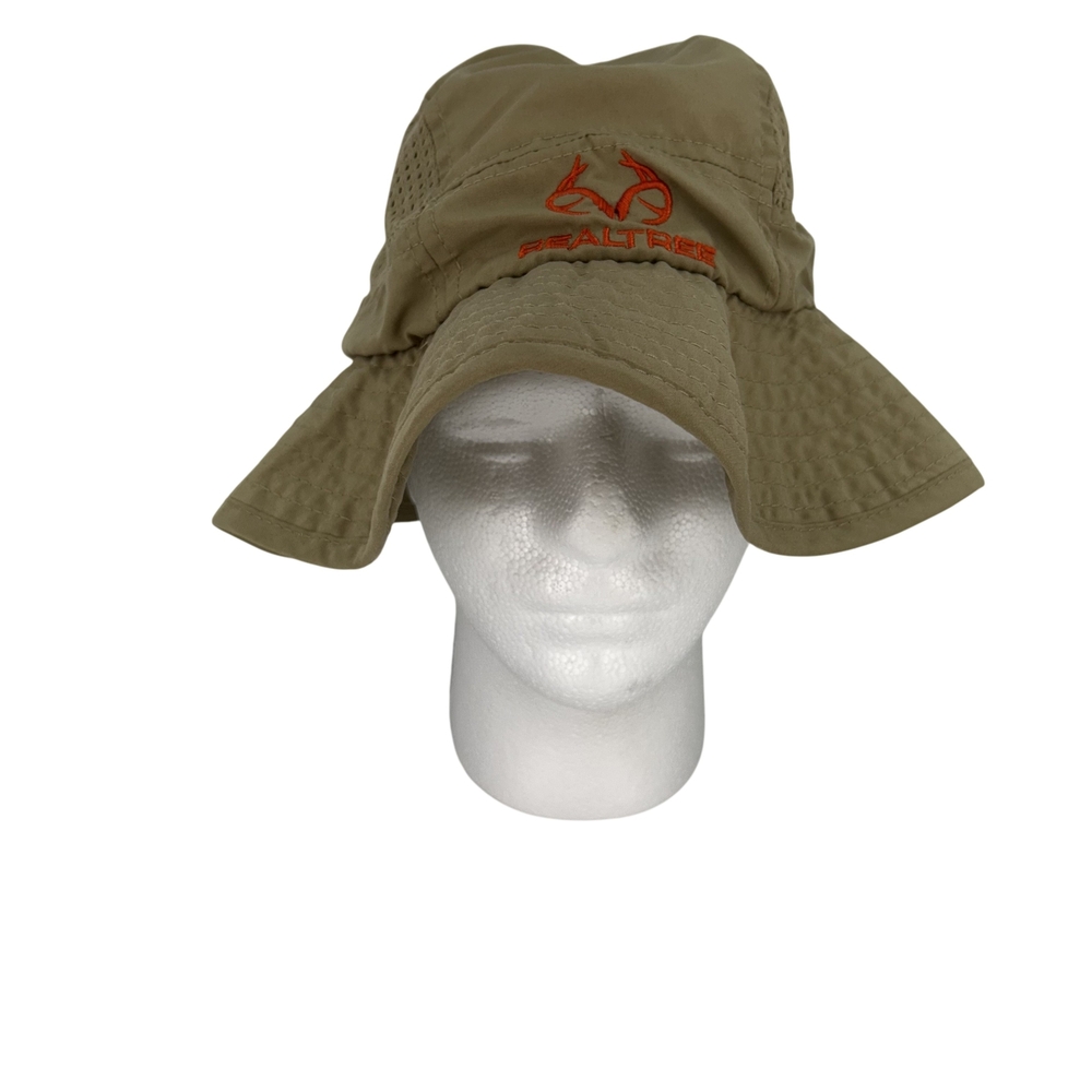 Realtree Hat Cap Strap Back One Size Khaki Mesh Outdoor Fishing Hiking Unisex